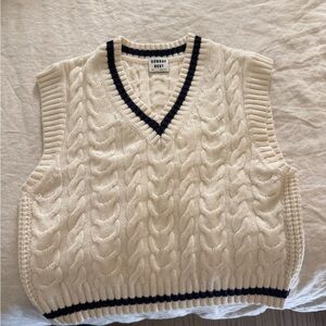 Aritzia Sunday Best Cream Cropped Sweater Vest